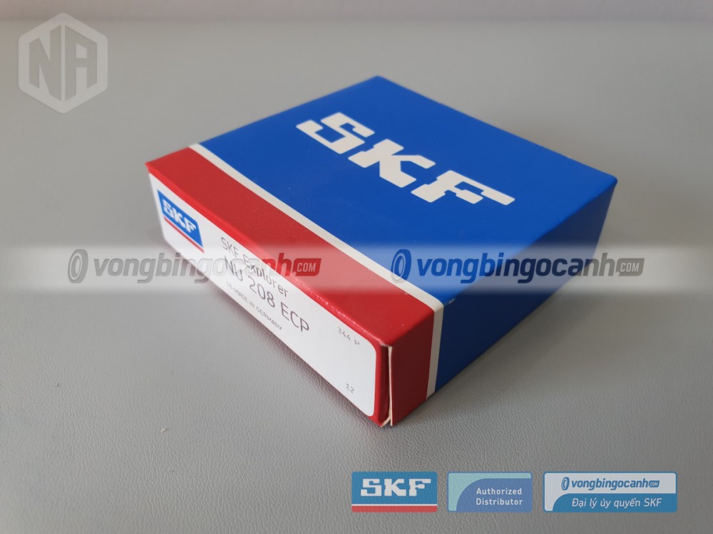 Vòng bi SKF NU 208 ECP chính hãng, phân phối bởi Vòng bi Ngọc Anh - Đại lý uỷ quyền SKF.